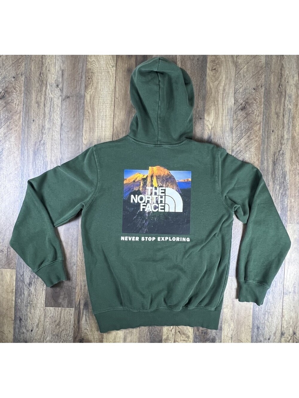 The North Face Hoodie Mens S Green Box NSE Pullover Graphic Sweatshirt A7UNS